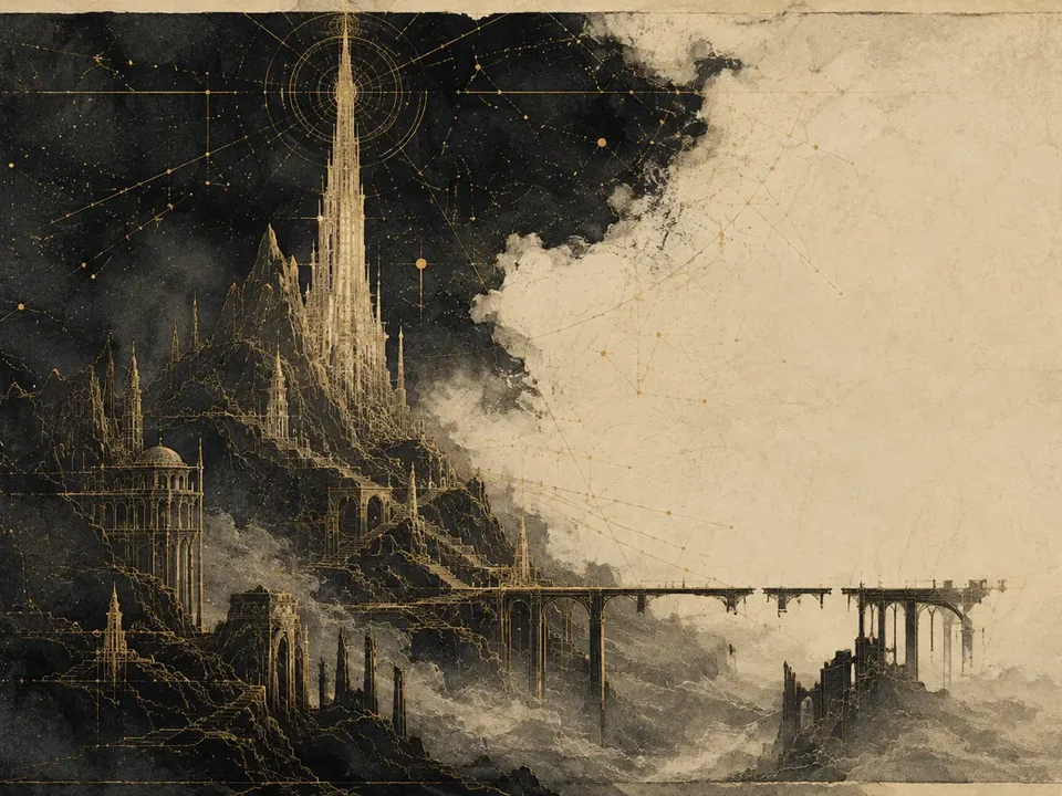 A drawn mythic realm and Gate study