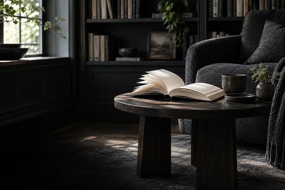 Editorial illustration of a quiet reading alcove